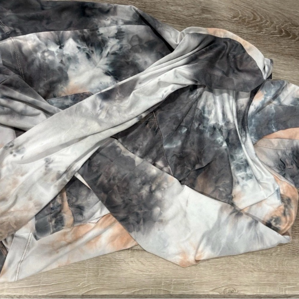 Tie-Dye Gray and Salmon Women's Hoodie